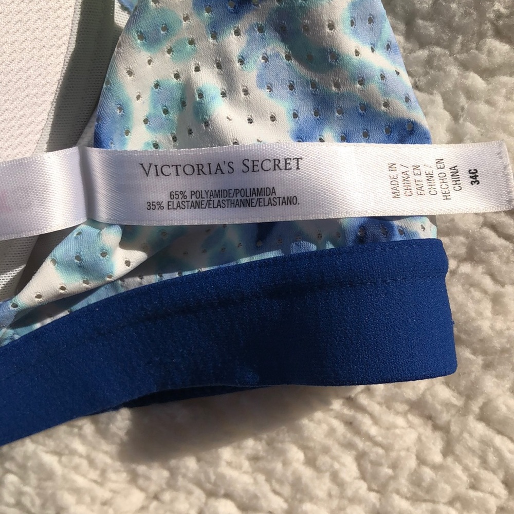 Victoria’s Secret VSX Sports Bra Tie Dye Blue 34C - Picture 7 of 13